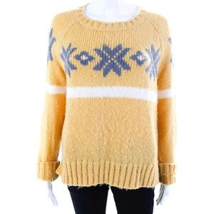 Wooden Ships chunky Cable Knit Snowflake Sweater